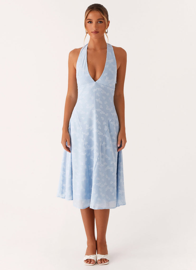 Sashi Halterneck Midi Dress - Pale Blue