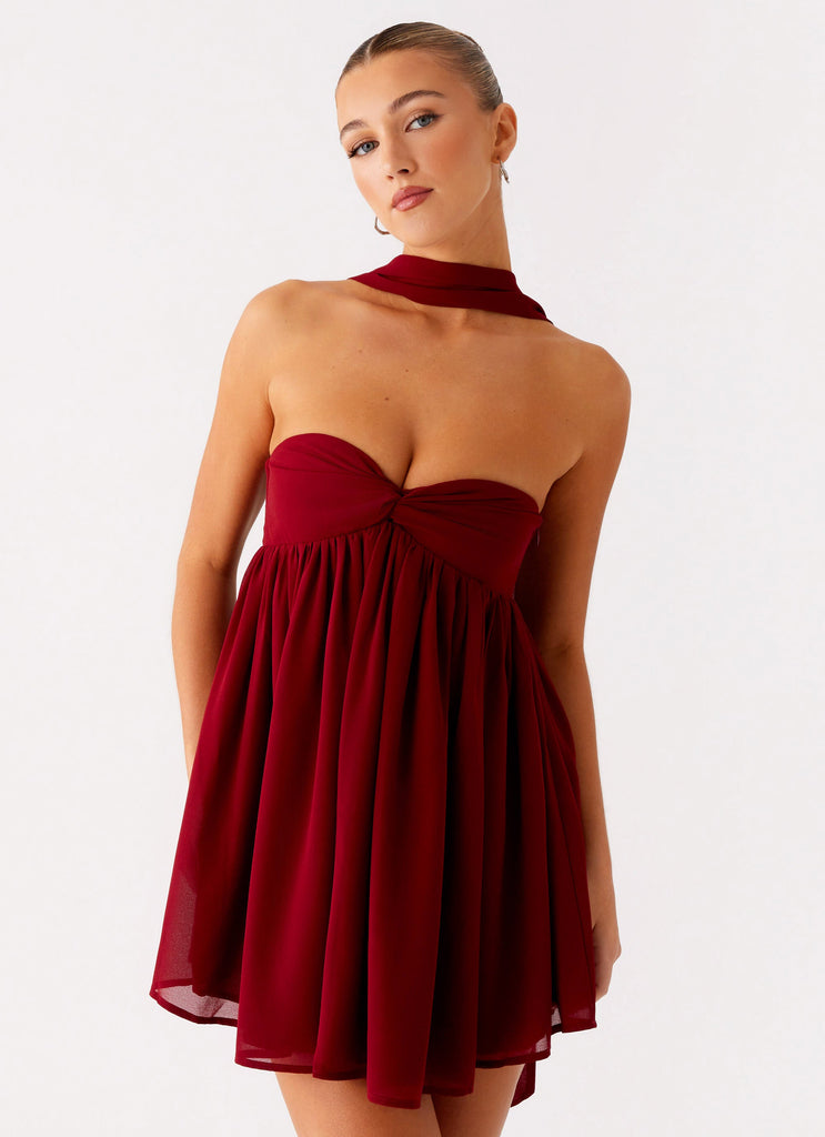 Saturn Mini Dress - Maroon