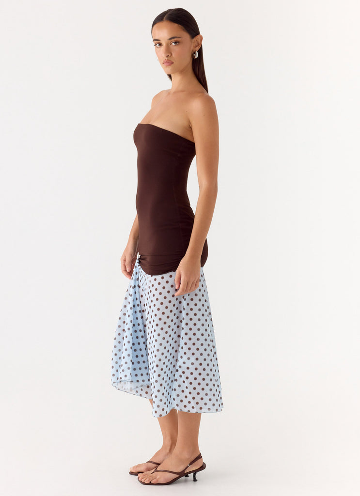 Schell Midi Dress - Chocolate Dot