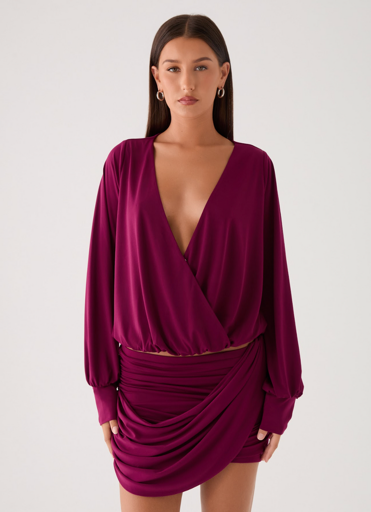 Ettah Long Sleeve Top - Plum