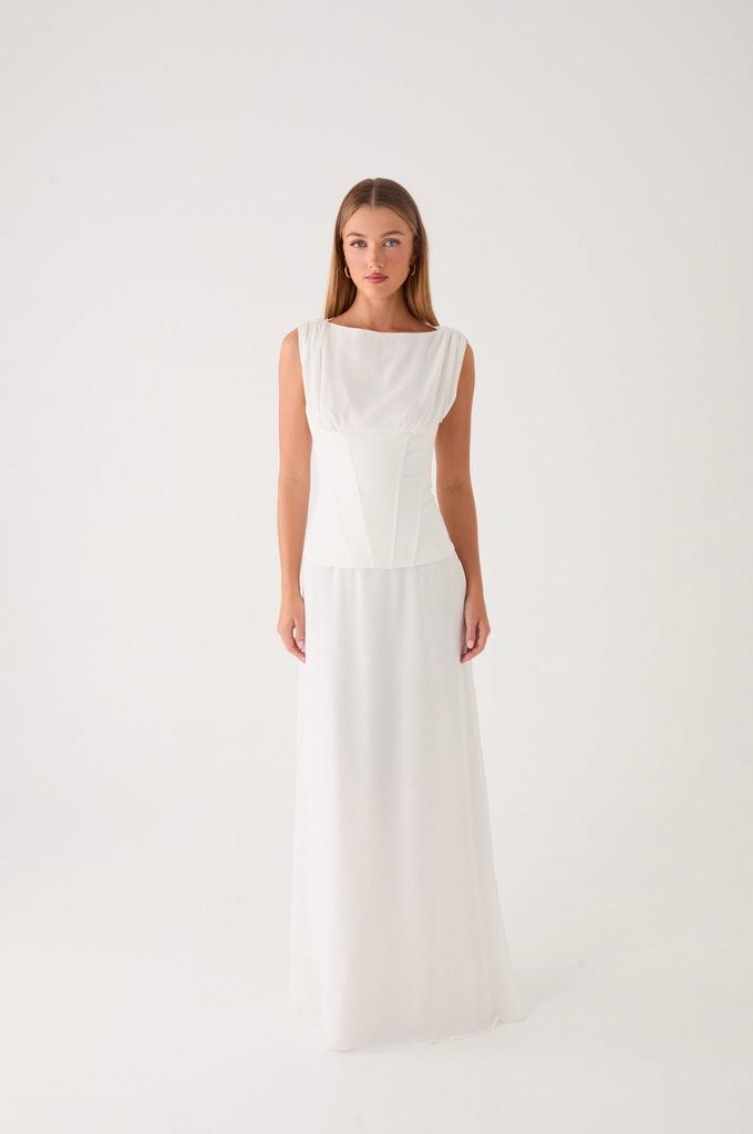 Winello Corset Maxi Dress - Off White