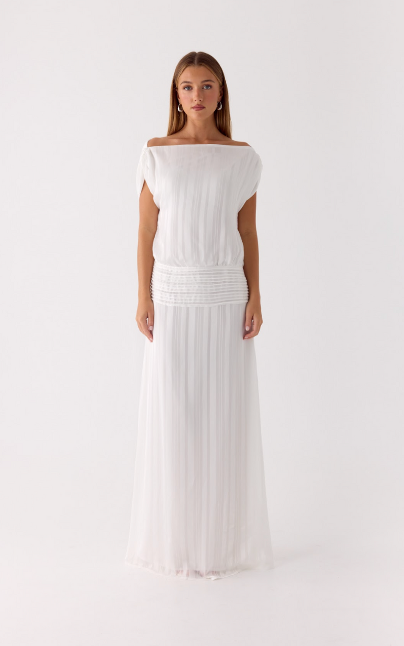 Rexi One Shoulder Maxi Dress - White