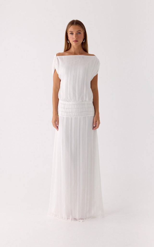 Rexi One Shoulder Maxi Dress - White