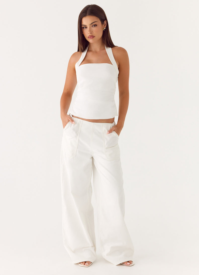 Seethal Low Rise Pants - White