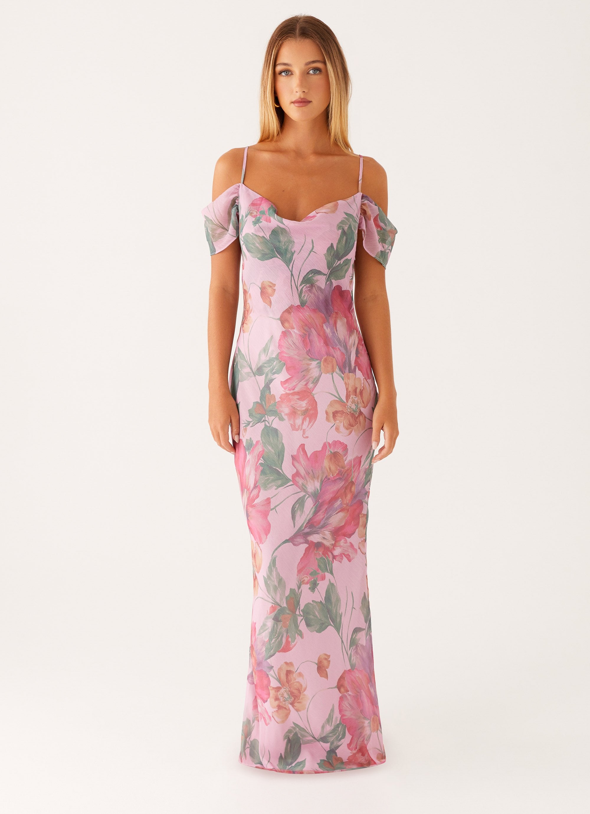 Seline Maxi Dress - Pink Floral – Peppermayo UK