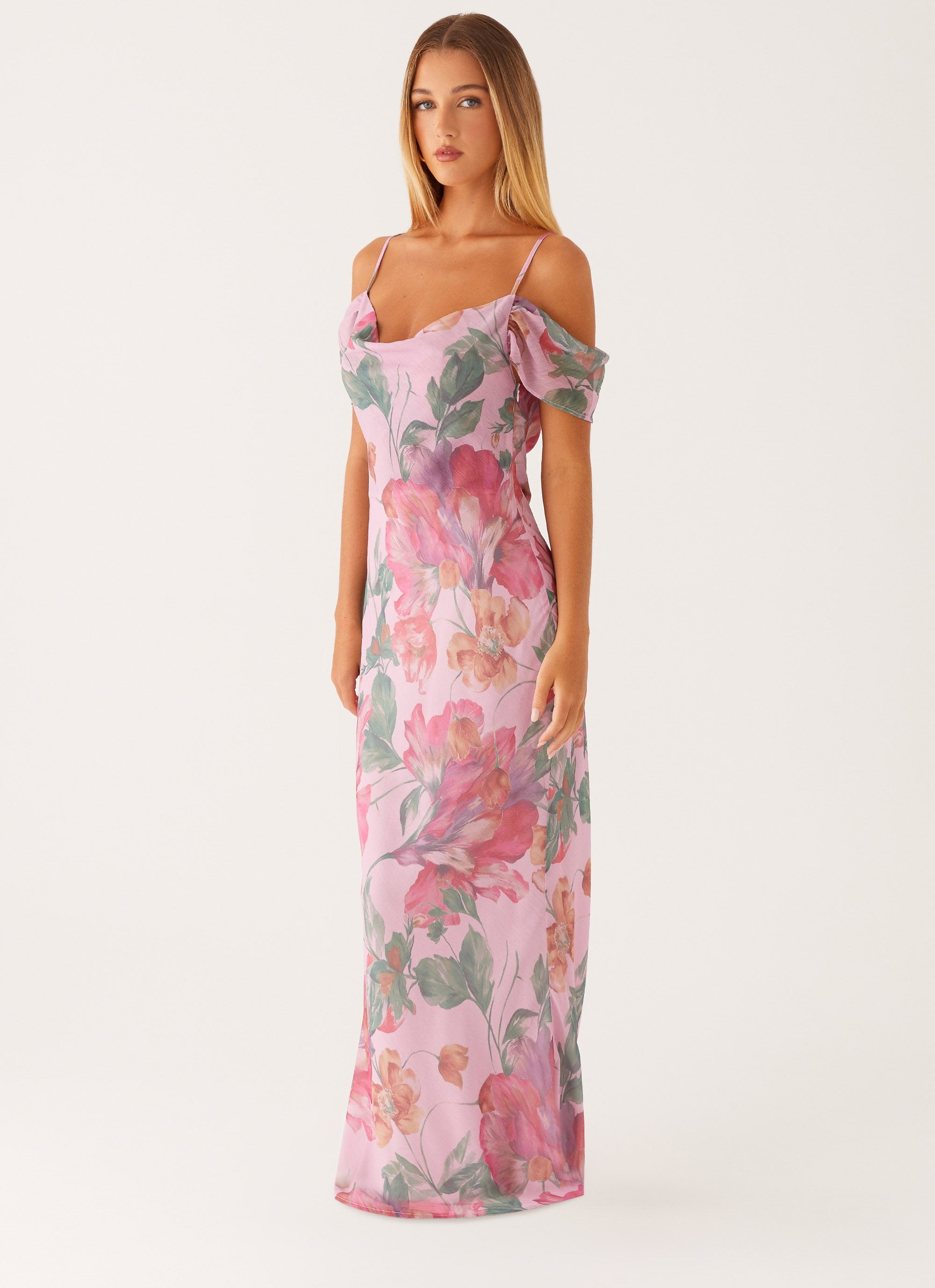 Seline Maxi Dress - Pink Floral – Peppermayo UK