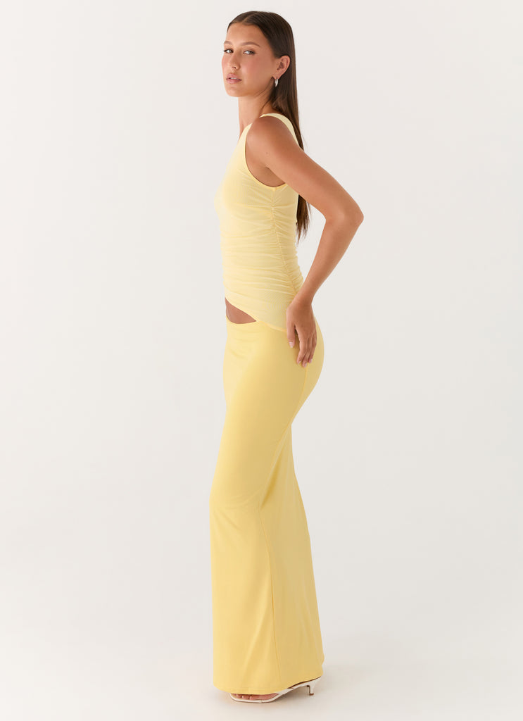 Seranella One Shoulder Maxi Dress - Lemon
