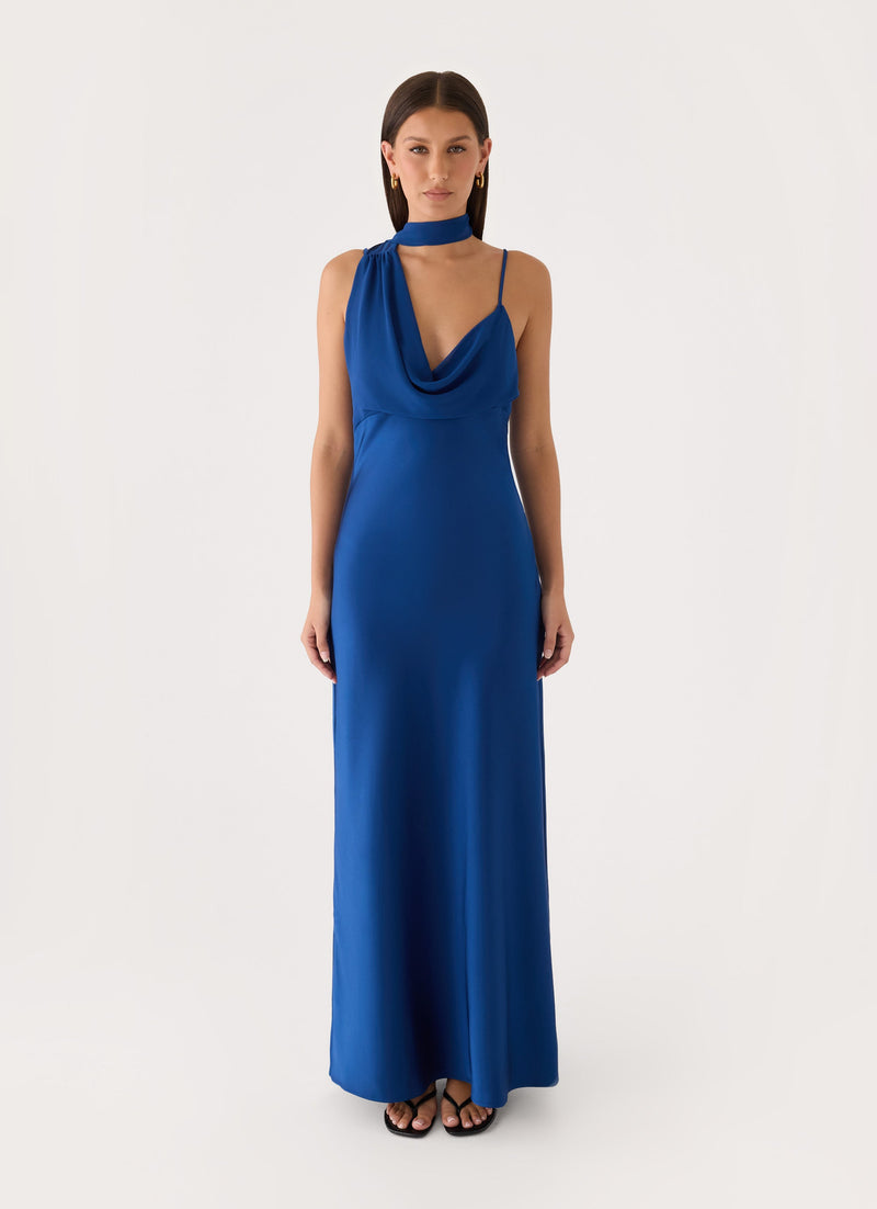 Seraphida Scarf Maxi Dress - Navy