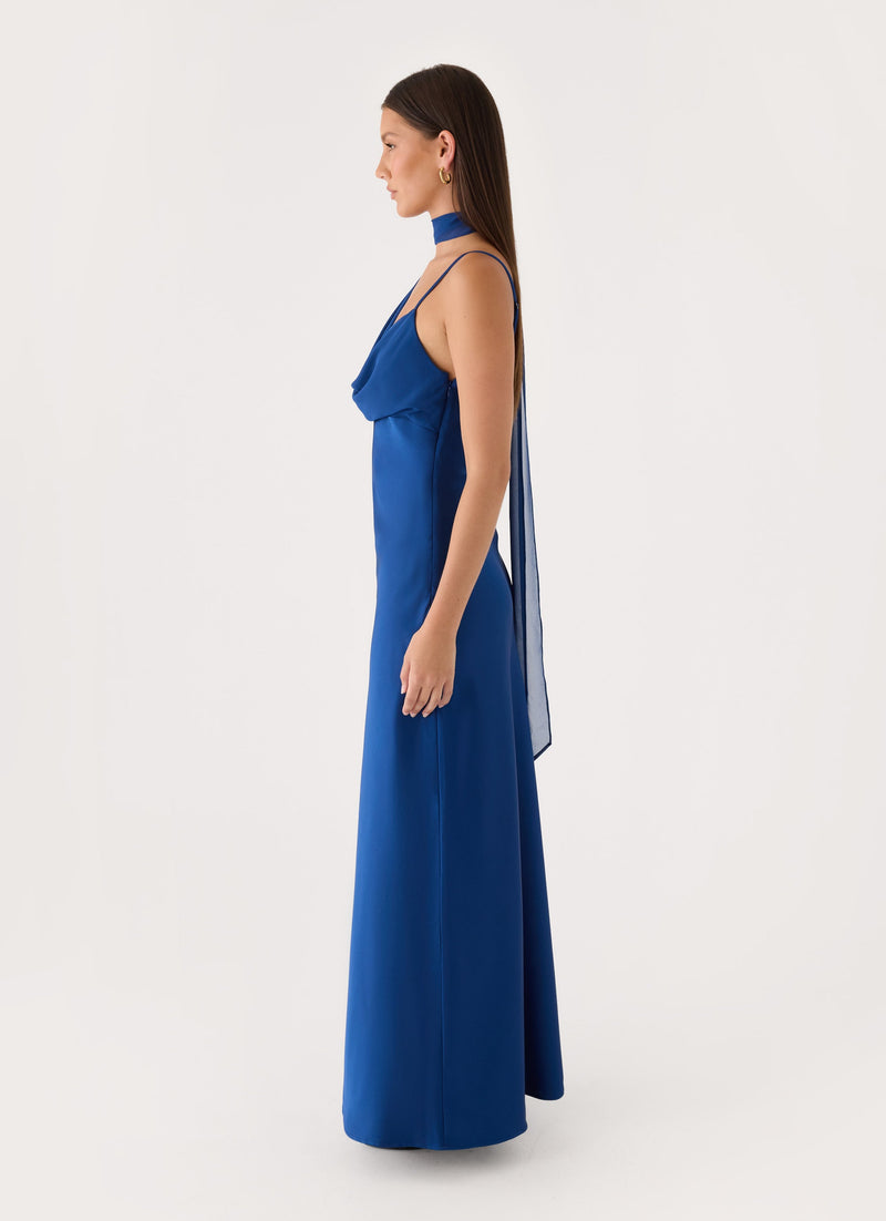 Seraphida Scarf Maxi Dress - Navy