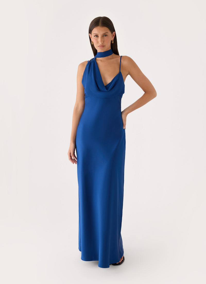 Seraphida Scarf Maxi Dress - Navy