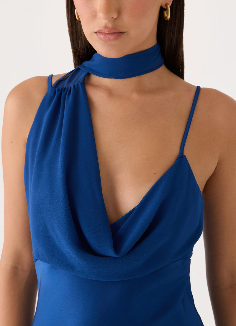Seraphida Scarf Maxi Dress - Navy