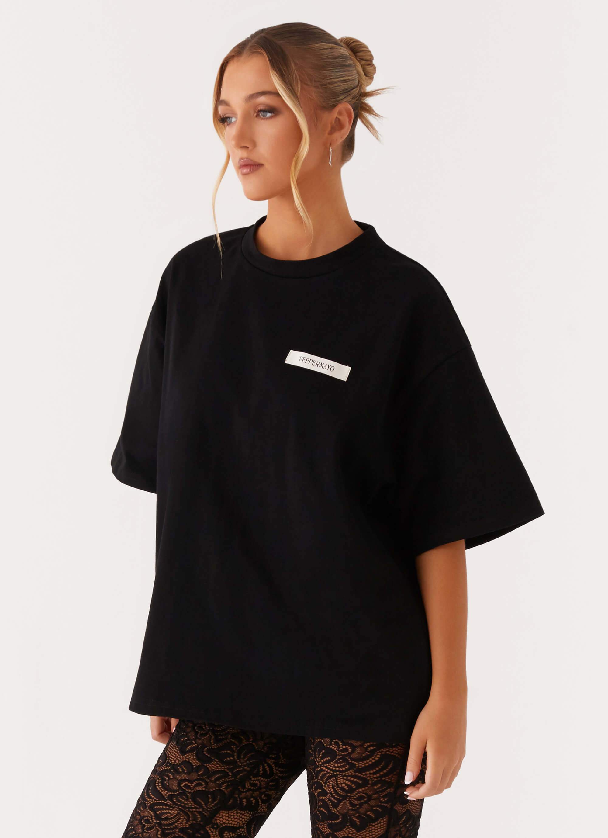 Signature Oversized Tee Black Peppermayo UK signature-oversized-tee-black-peppermayo-uk