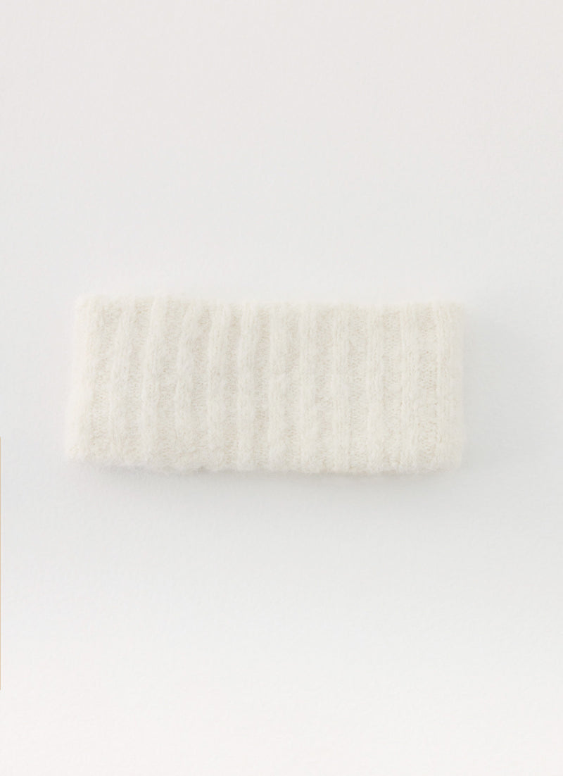 Snow Ball Knit headband - Cream