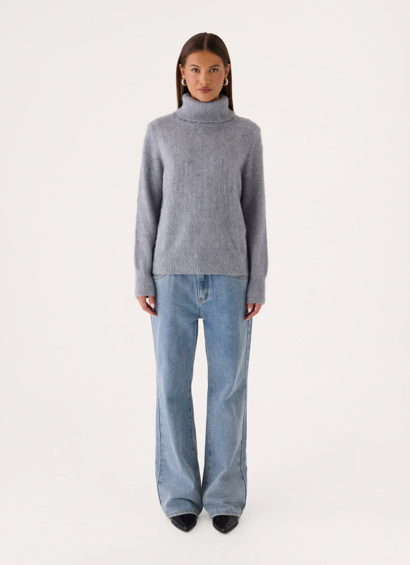 Snow Muse Knit Sweater - Grey