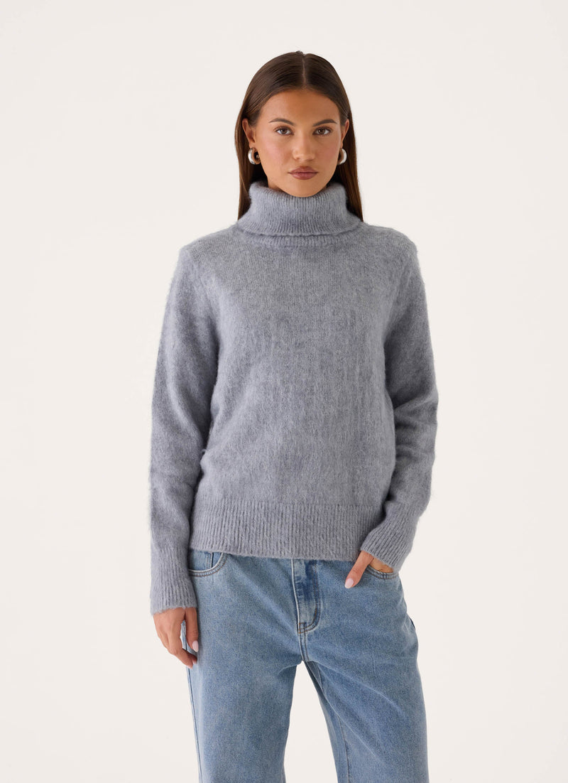Snow Muse Knit Sweater - Grey