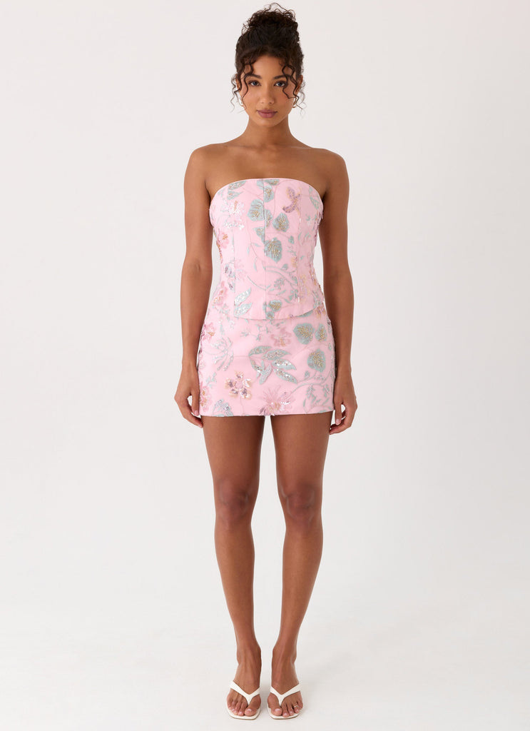 Solaire Low Rise Mini Skirt - Pink