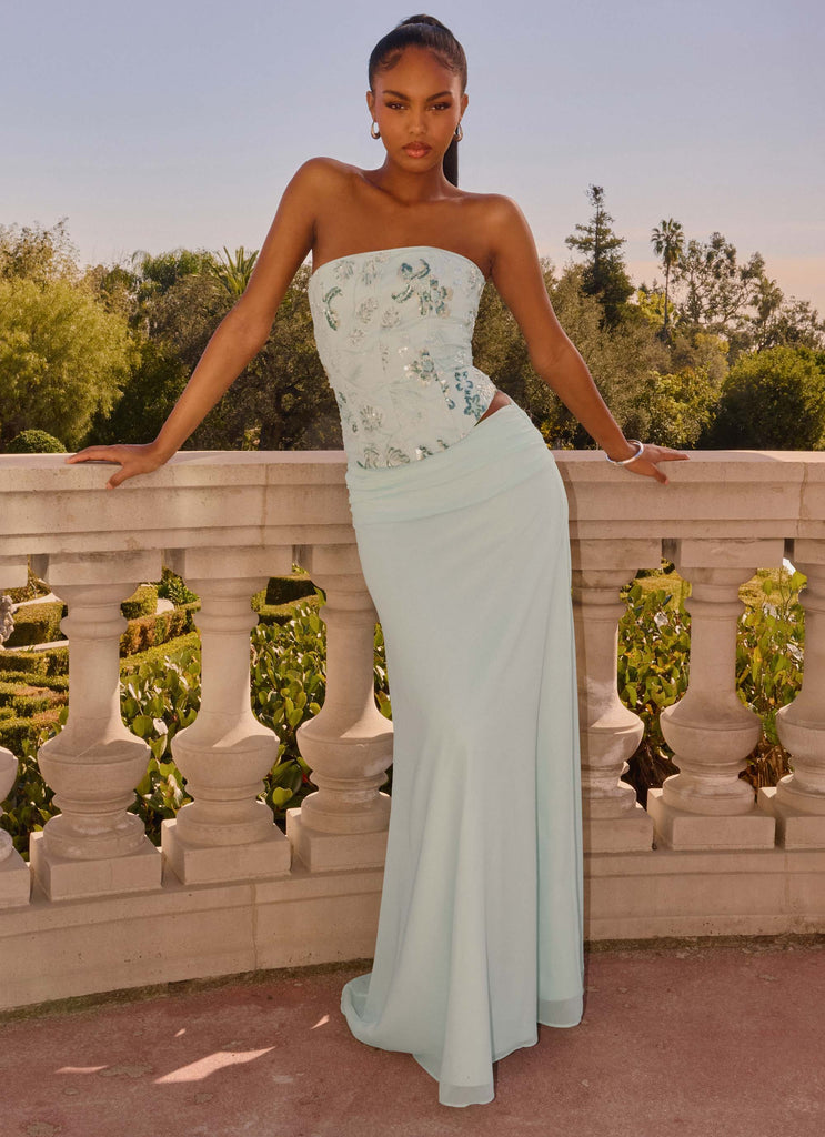 Solaire Strapless Corset Top - Pistachio