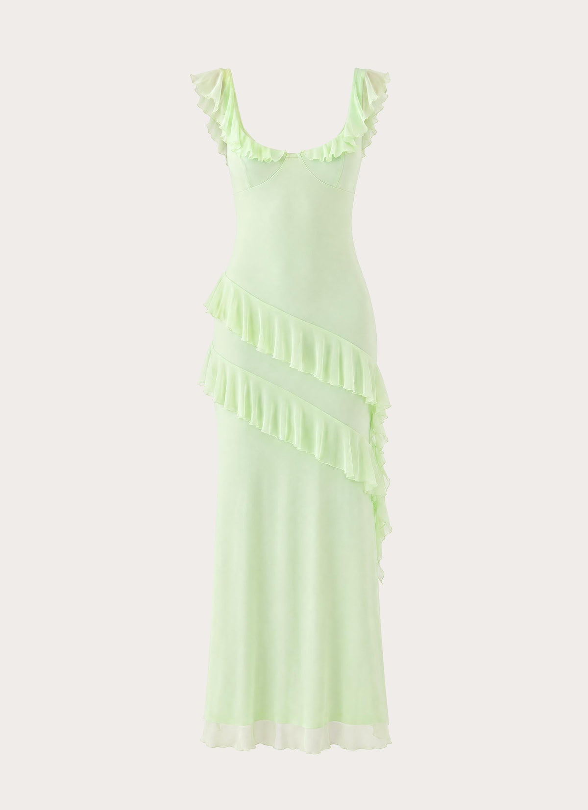 Soreline Ruffle Maxi Dress - Soft Lime