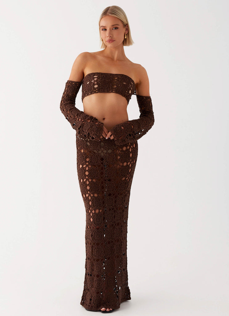 Womens Tonnie Floral Mini Skirt  in the colour  Brown Floral in front of the colour light grey