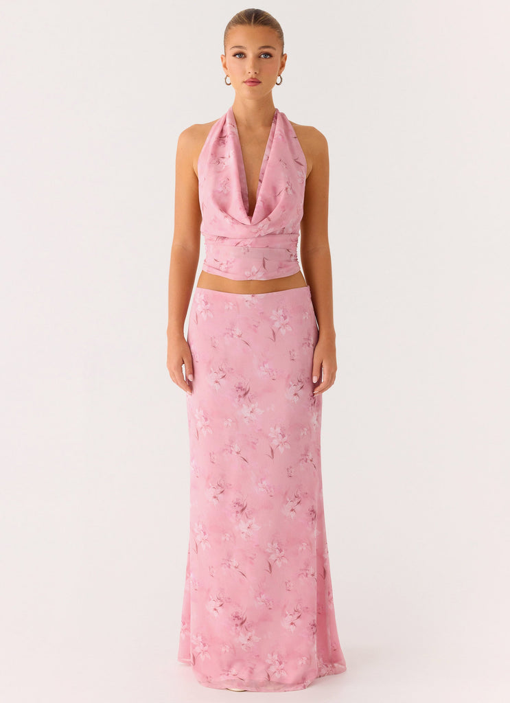 Soulful Low Rise Maxi Skirt - Vintage Floral