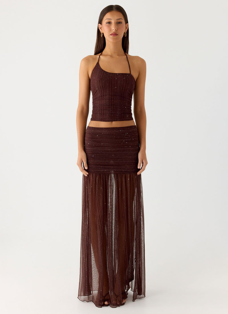Sparkling Night Top - Chocolate