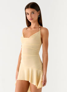 Spiced Sunset Mini Dress - Baby Yellow