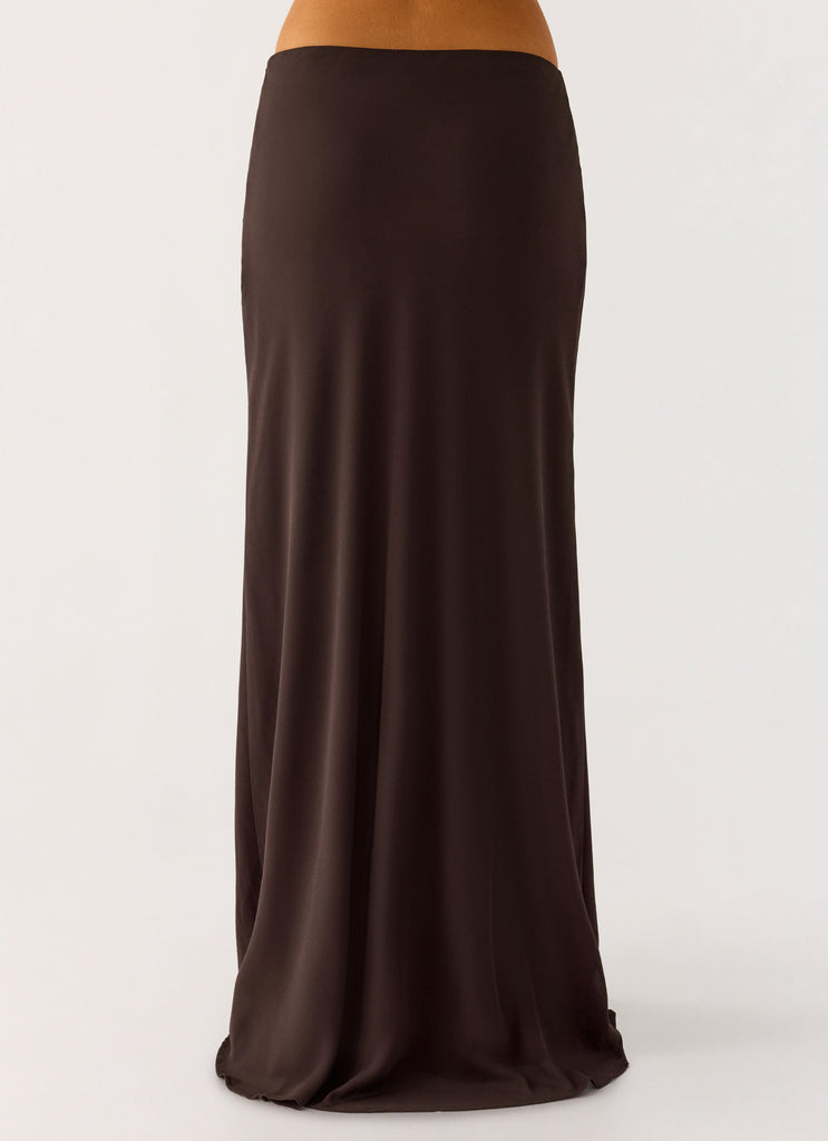 Star Girl Chiffon Maxi Skirt - Cool Chocolate