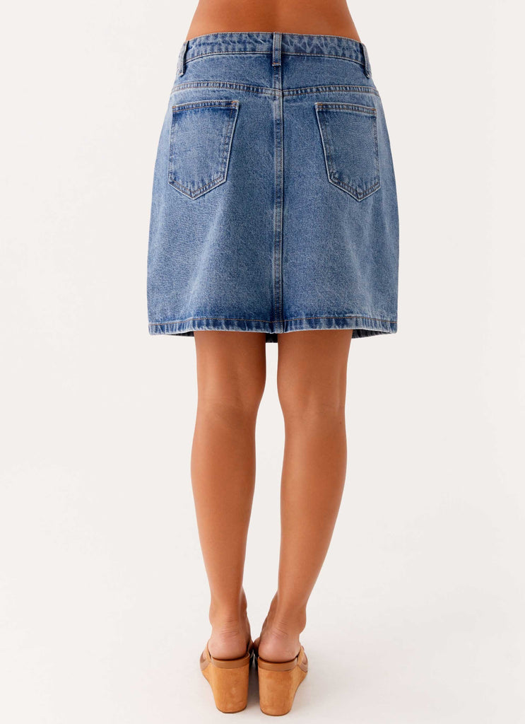 Stella Low Rise Mini Skirt - Blue