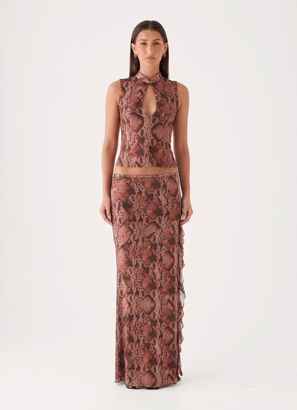Strike First Maxi Skirt - Snake Print
