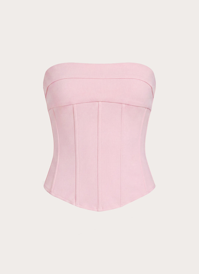 Super Model Crepe Corset Top - Pink
