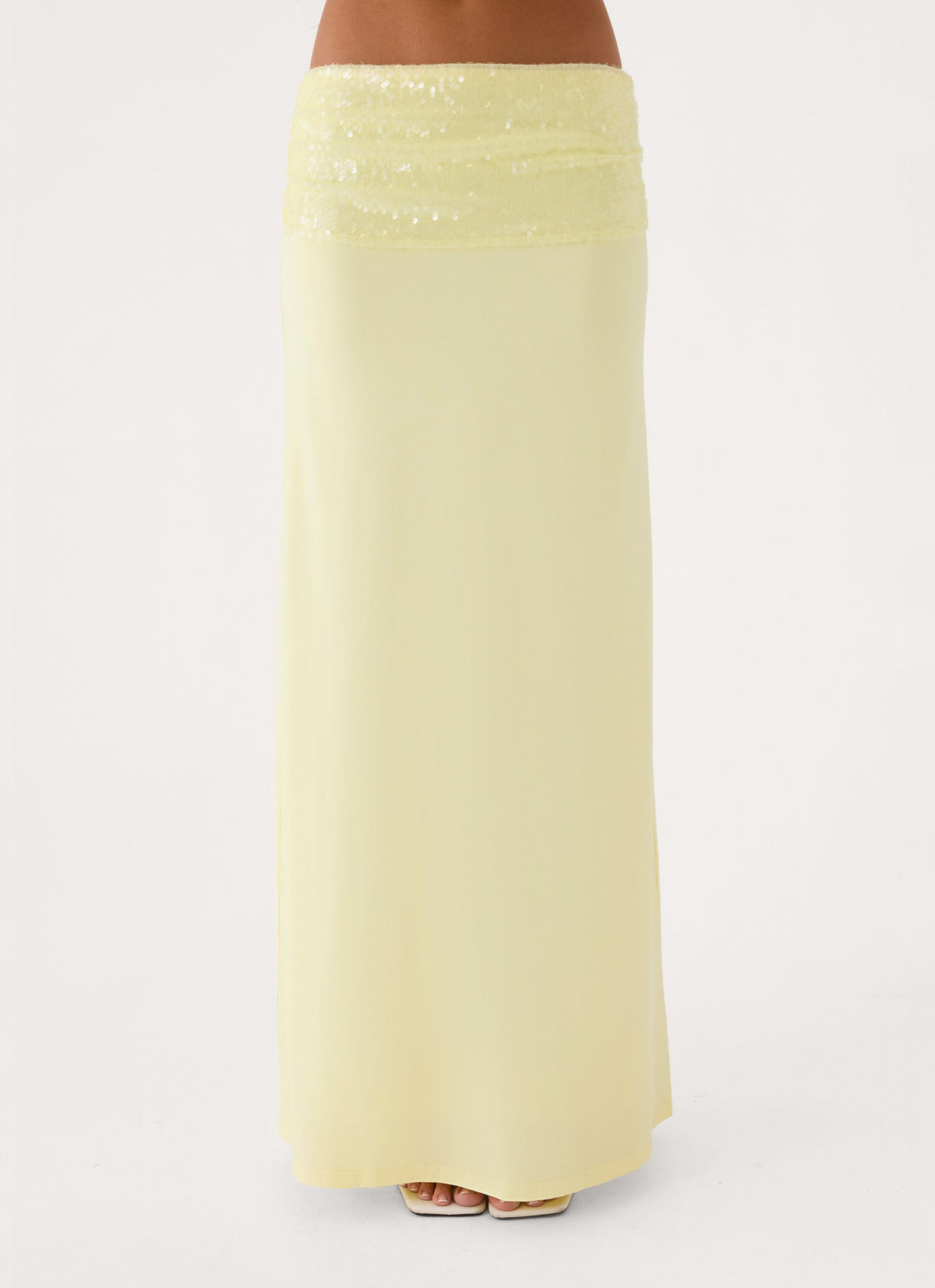 Tavina Sequin Maxi Skirt - Yellow