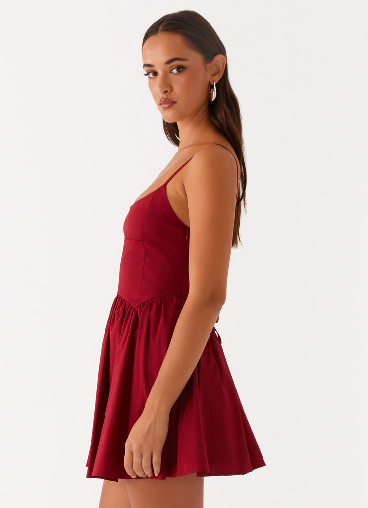 Tesoro Mio Mini Dress - Maroon