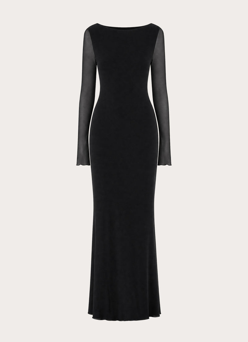 The After Party Backless Maxi Dress - Black
