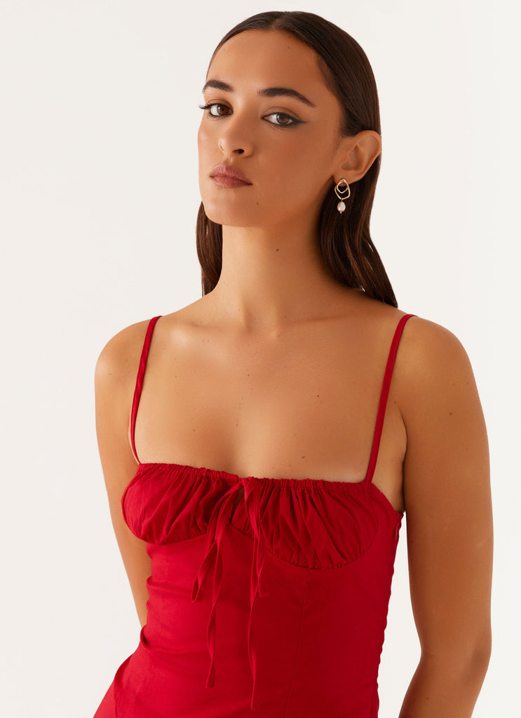 Thoughts Of You Midi Dress - Red