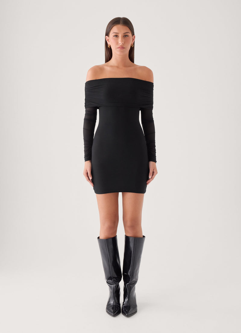 Turn Heads Mini Dress - Black