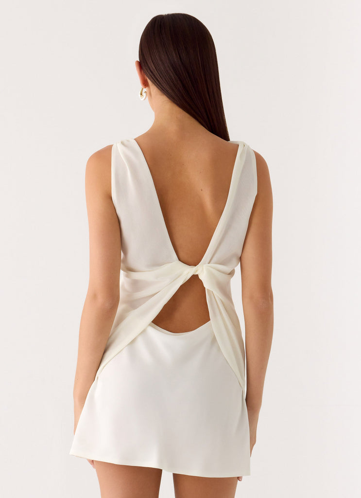 Tuscan Glow Chiffon Mini Dress - Ivory