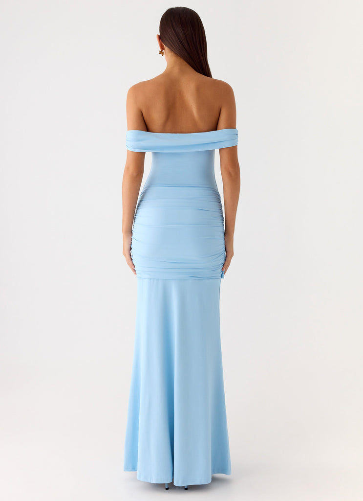 Vee Bardot Maxi Dress - Blue