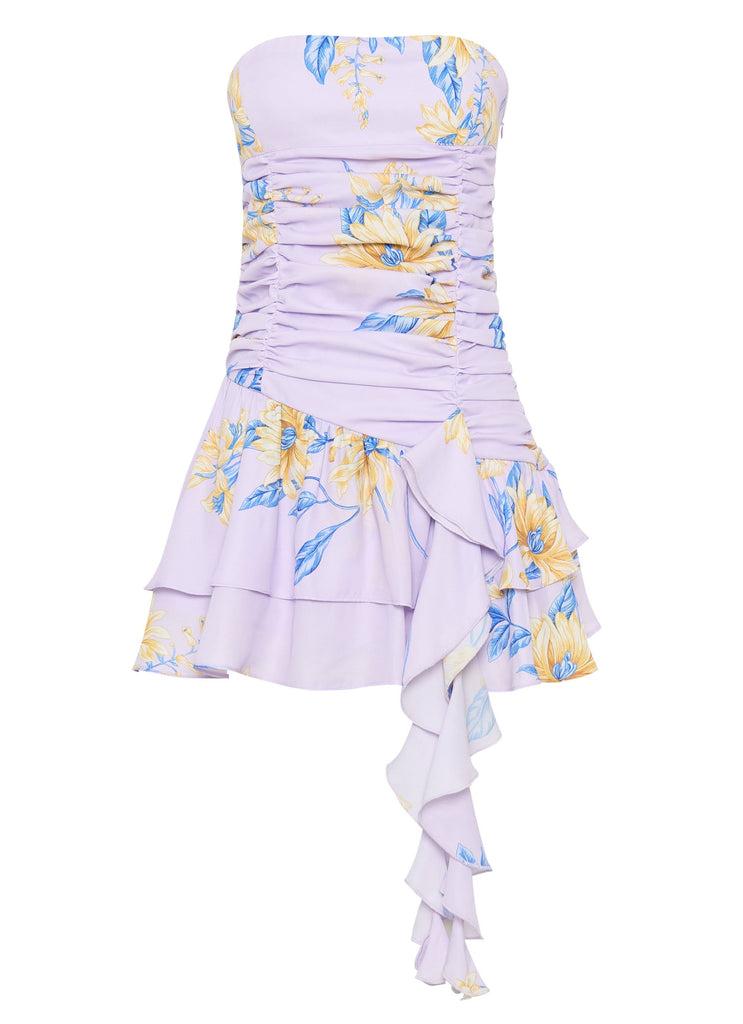 Womens Viviana Mini Dress in the colour Lavender in front of a light grey background