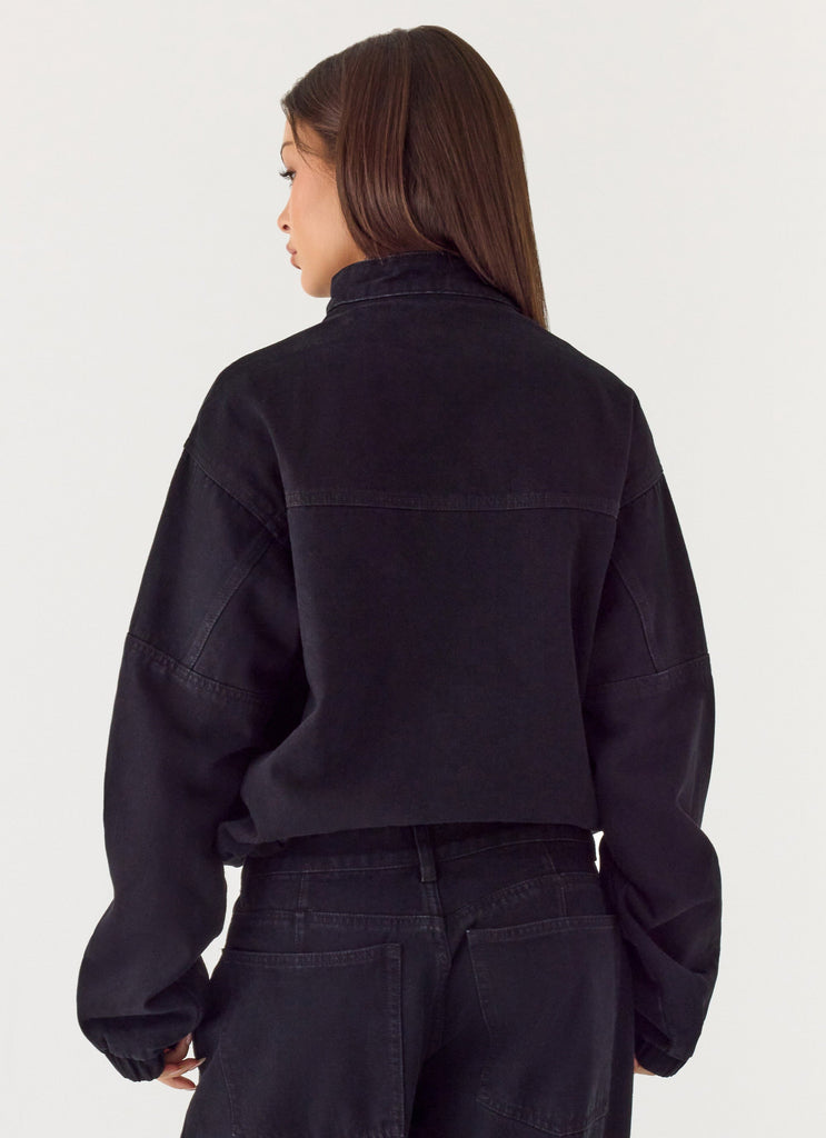Waylon Denim Bomber Jacket - Black
