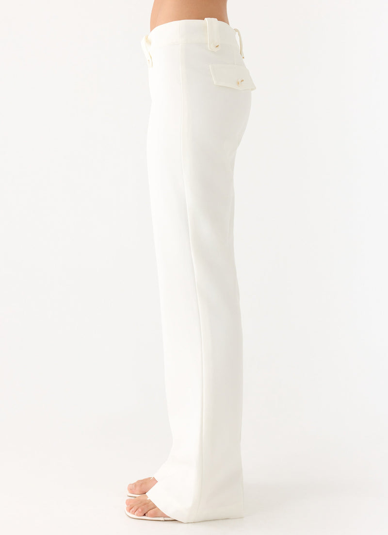 Weiss Low Rise Suiting Pants - White