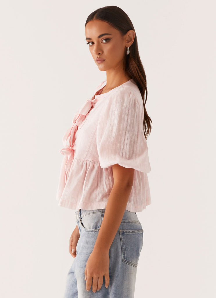 Western Wind Tie Top - Pink