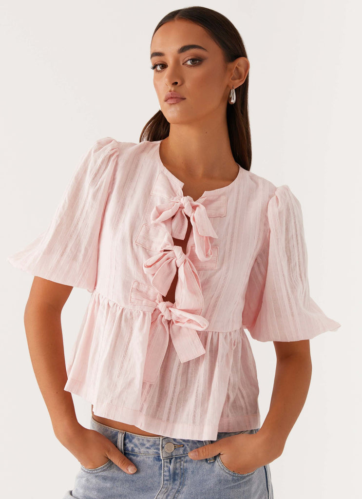 Western Wind Tie Top - Pink