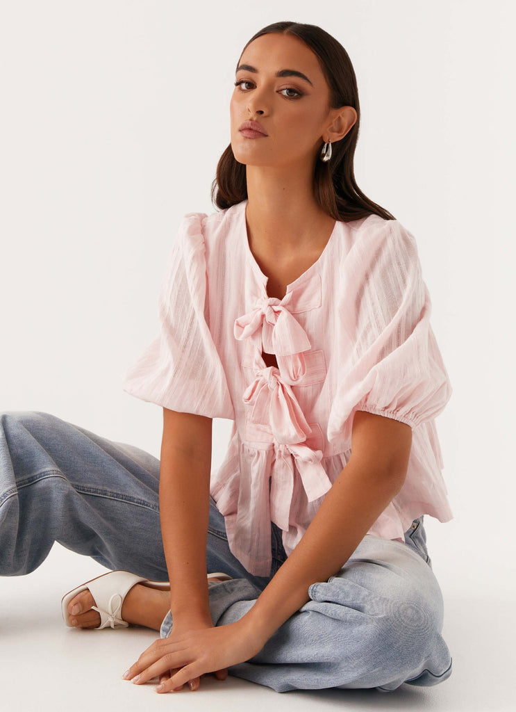 Western Wind Tie Top - Pink