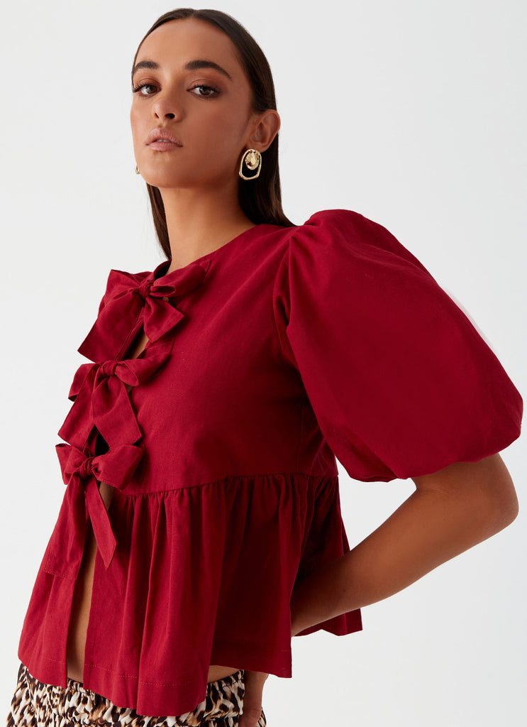 Western Wind Tie Top - Maroon