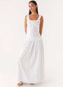 Westlyn Shirred Maxi Dress - White