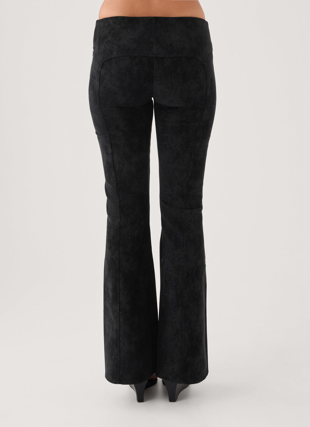 Wild Fire Faux Suede Low Rise Pant - Black