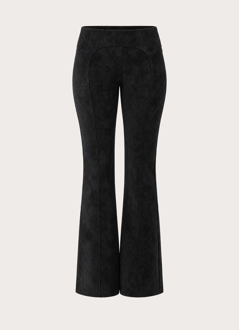 Wild Fire Faux Suede Low Rise Pant - Black