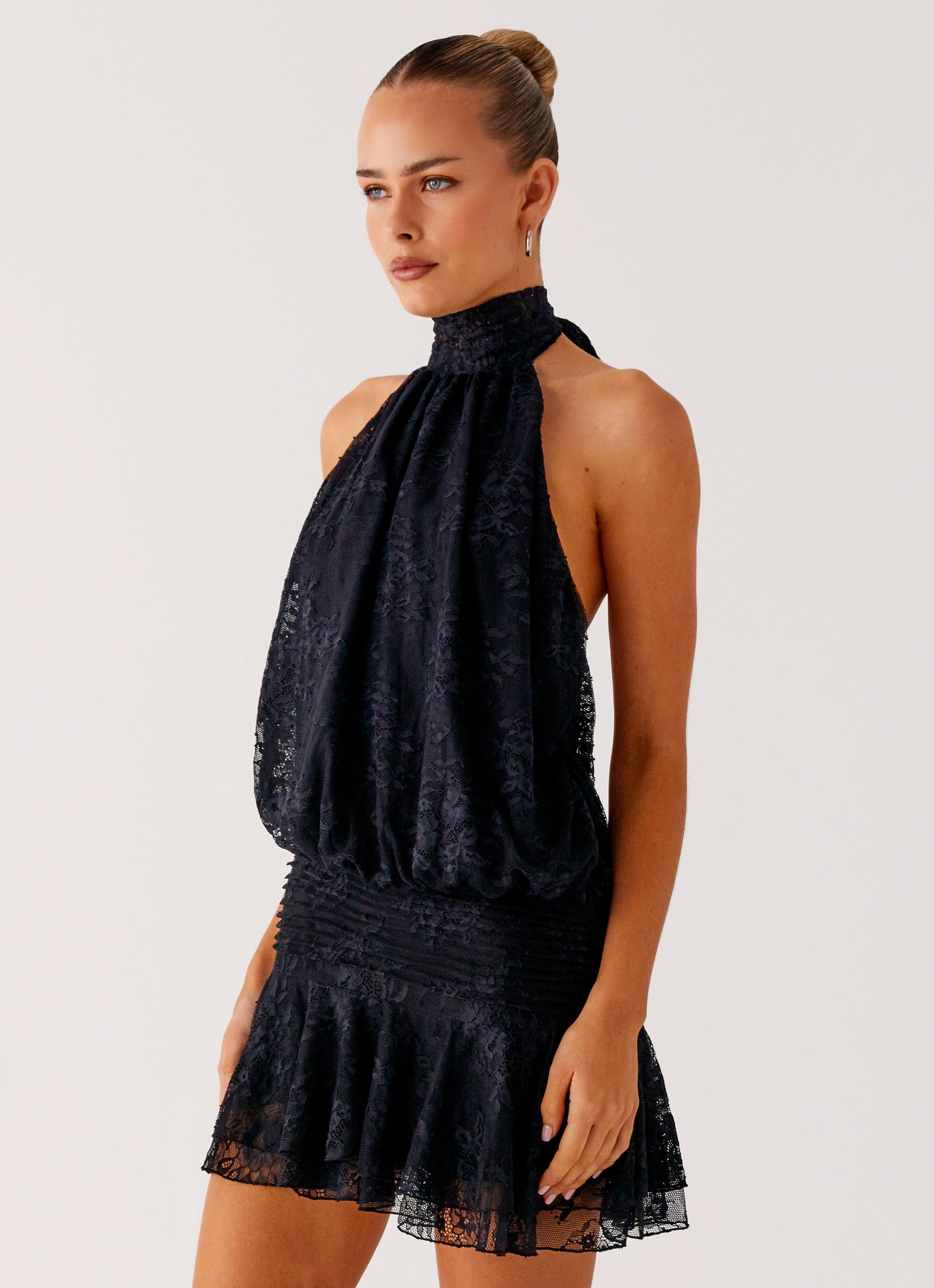 Willow Lace Mini Dress - Black Lace – Peppermayo UK