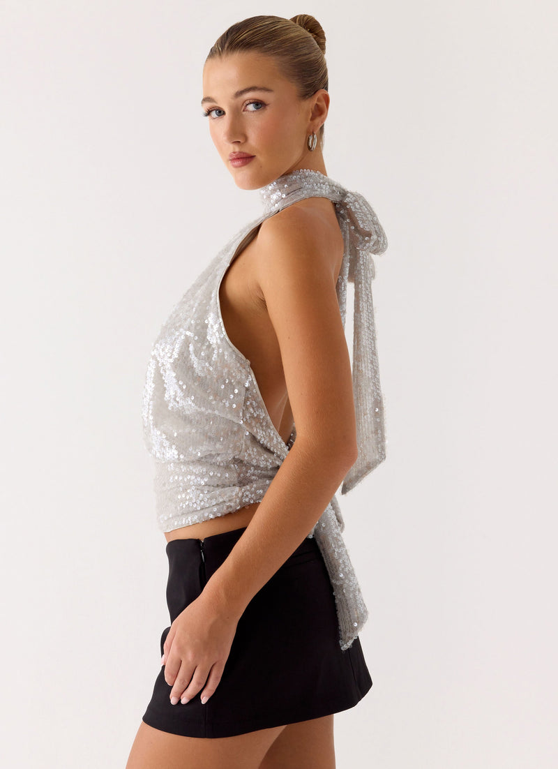 Willow Sequin Top - Silver