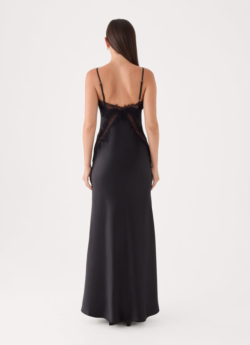 Winona Night Slip Dress - Black